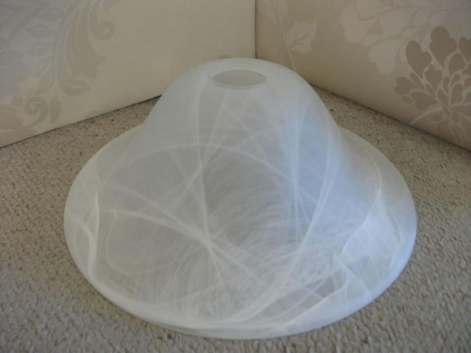 40cm White Bowl Replacement Glass Shade for uplighter lamp or Pendant Fitting BigaMart