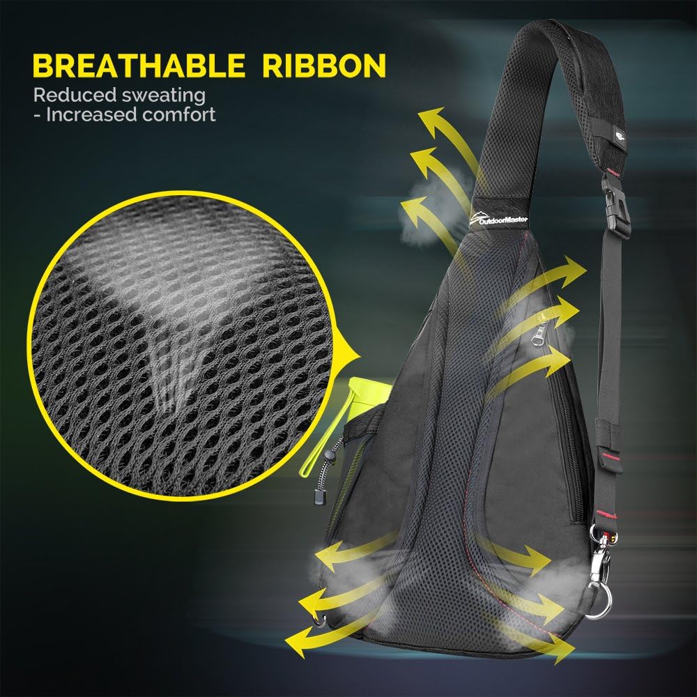 OutdoorMaster Sling Bag - Crossbody Shoulder Chest Urben/Outdoor/Travel Backpack for Women & Men (Black) : Clothing