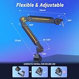 TONOR RGB Microphone Boom Arm T90 Gaming Mic Stand 11 Light Modes 360° view 6
