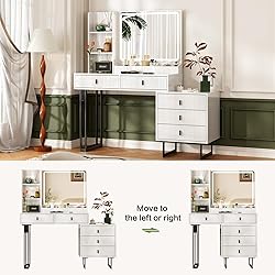Large Vanity Desk with 3 Color Touch Screen Dimming