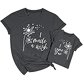 Mom and Daughter Matching Outfits I Made a Wish Mommy and Me Shirts Mom and Baby Matching Shirt