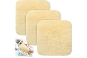 Dingion 3 Pcs Wool Car Wash Pad Wash Mitts Plush Synthetic Polish Pads for Car Washing Detailing Scratch Free Car Care Kit,10x10 Inch