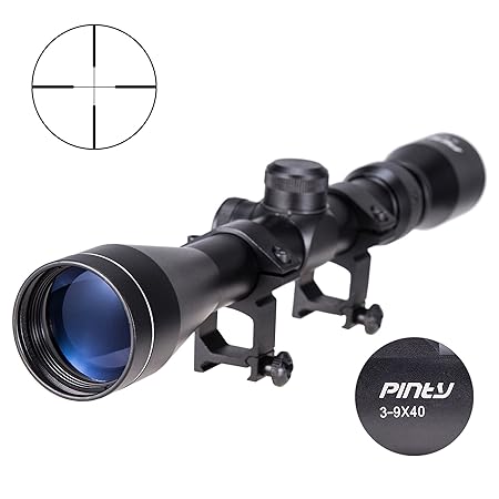 Pinty 3-9x40mm Zielfernrohr Luftgewehr Scope Mil Dot Rangefinder Rot Dot Sight Visor Taktische Scope mit Halterung für Jagd