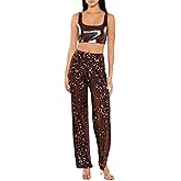 Forever 21 Womens Sequin Velvet High-Rise Pants