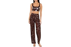 Forever 21 Womens Sequin Velvet High-Rise Pants