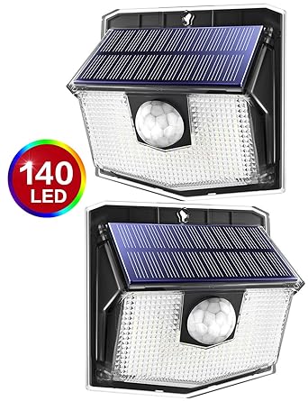 [Actualizado Version]Luz Solar de Exterior 140 leds,Lampara Solar de 3-