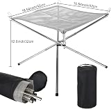 LOLYSIC Portable Foldable Fire Pit Stainless Steel Mesh 16.5 in Camping view 2