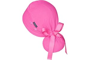 TOVELLE Ponytail Scrub Cap for Women – Solid Sweet Pink Surgical Cap with Buttons, Cotton Ponytail Scrub Caps, Adjustable Surgical Hat for Women to Secure Long Hair