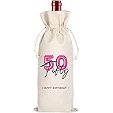 Maydvdv 50th Birthday Wine Bag Gift |50Years Old Gift Idea | Personalized Birthday wine Bag | Fifty Gifts for Him Her | 50th Party Favors 11WB33