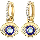 Evil Eye Earrings 925 Sterling Silver Eye Evil Huggie Hoop Earrings for Women Evil Eye Protection Jewelry Gifts for Women