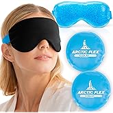 Arctic Flex Cold Eye Mask - Gel Ice Pack for Cool Sleeping, Dry Night Treatment - Reusable Hot Spa Therapy for Sleep, Skin Puffiness, Migraine
