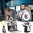 Desk Ring Light for Computer Video Conference Lighting, Small Ring Light with Stand for Laptop Video Calls, Zoom Meeting, Monitor Webcam Lighting, Video Recording, Live Streaming, Podcast Lighting