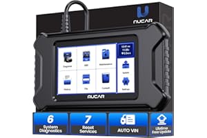 MUCAR OBD2 Scanner, Car Scanner Diagnostic Tool with 6 Systems (ABS SRS ECM TCM BCM TPMS) and 7 Reset Services (Oil EPB SAS ETS TPMS ABS DF), 5" HD Touchscreen and Update Free Lifetime