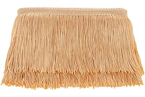 AMZTKDIY Sewing Fringe Trim Fringes 5 Yards for Clothing Accessories DIY Craft Latin Wedding Dress Lamp Shade Decoration (4 Inch Gold)