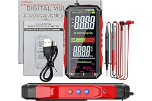 Getoverfinish Digital Multimeter, USB Rechargeable Digital Multimeter – 6000 Counts, FS899C+FS899L Multimeter Large Color Scr