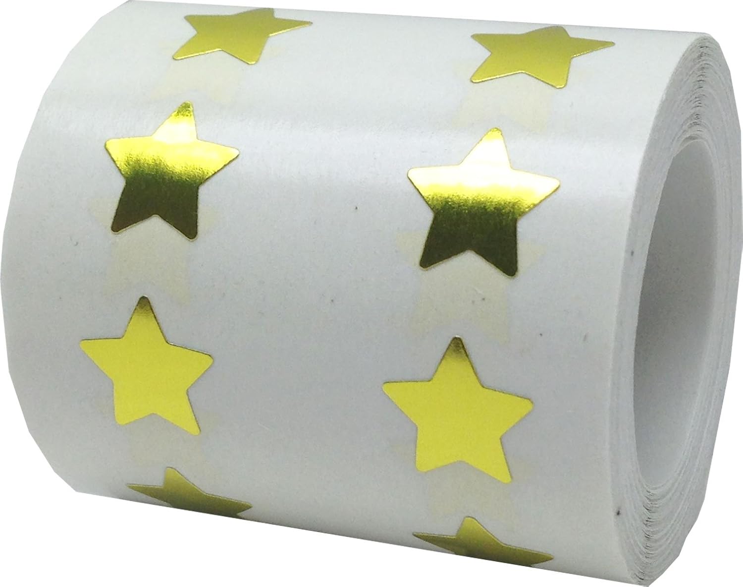 Metallic Gold Star Stickers, 13 mm 1/2 Inch Shiny Labels 1000 Pack