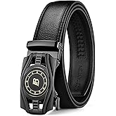 BOSTANTEN Mens Belt Leather Ratchet Belt For Men Dress and Casual with Adjustable Buckle, Trim to Fit