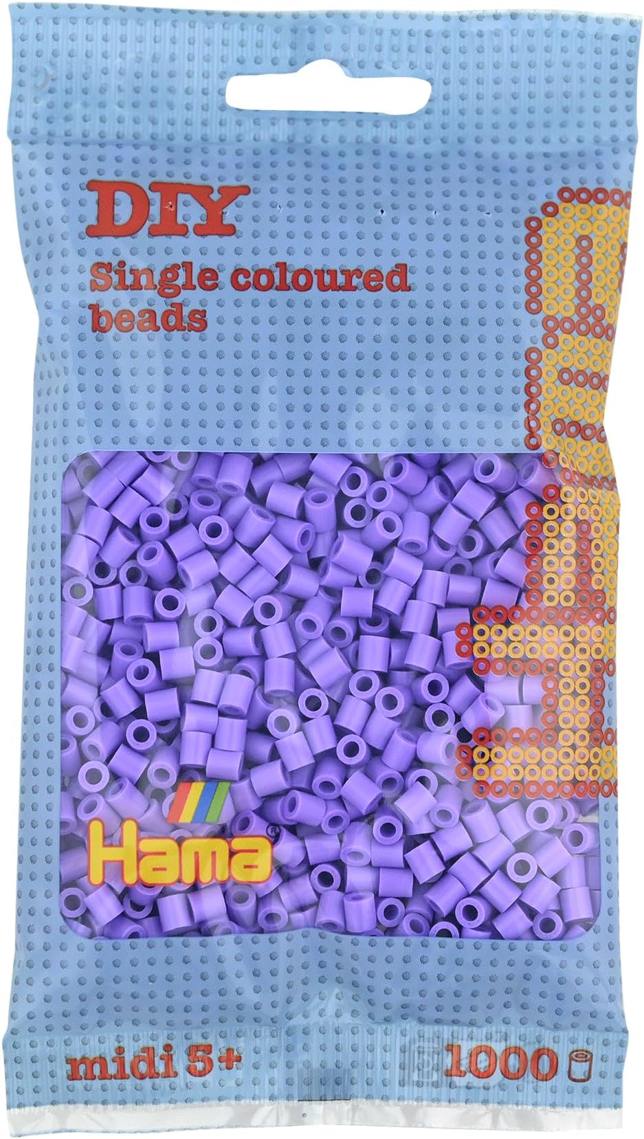Hama 207-45 Beads Pastel Purple 1000 Midi Beads Multi-color