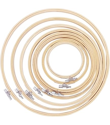 Cercle à Broder En Bois De Hêtre - 4 à 12 Pouces - Pour Point De Croix, Broderie, Couture - Stable, Tension Réglable - 12