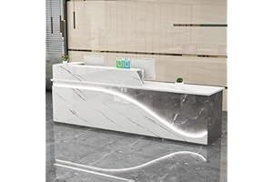 ZXLBTNB Reception Desk, Front Counter Desk with Lockable Drawer,Modern Retail Counter for Checkout,Computer Workstation for Clothing Store,Beauty Salon and so on 23.62" Dx55.12 Wx39.37 H D-L