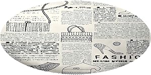 Old Newspaper Decor Round Fitted Tablecloth, Fashion Themed Icons Shoes Handbag Purses with Ornate Details Retro Elastic Edge Waterproof Polyester Fitted Table Cloth, Fits 24