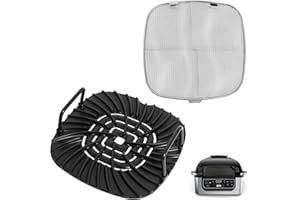 SWESS Grill Grate and Replacement Splatter Shield for Ninja AG301 Foodi 5-in-1 Indoor Grill, Non-stick Grill Griddle and Stainless Steel Fine Mesh Splatter Screen for Ninja Foodi AG300, AG301C, AG302, AG400