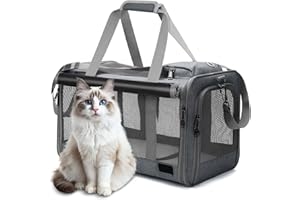 Pet Carrier Dog Carrier Cat Carrier, Portable Travel Cat Dog Bag, Soft-Sided Foldable Pet Carrier for Big Medium Cats and Pup