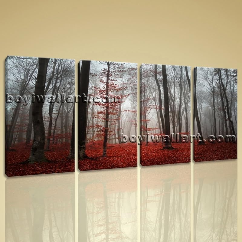 Large Framed Prints On Canvas Tree Landscape Sunset Forest