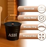 Marco Paul Ash Bucket with Lid 12L Dark Grey Metal Fireplace Accessory view 4