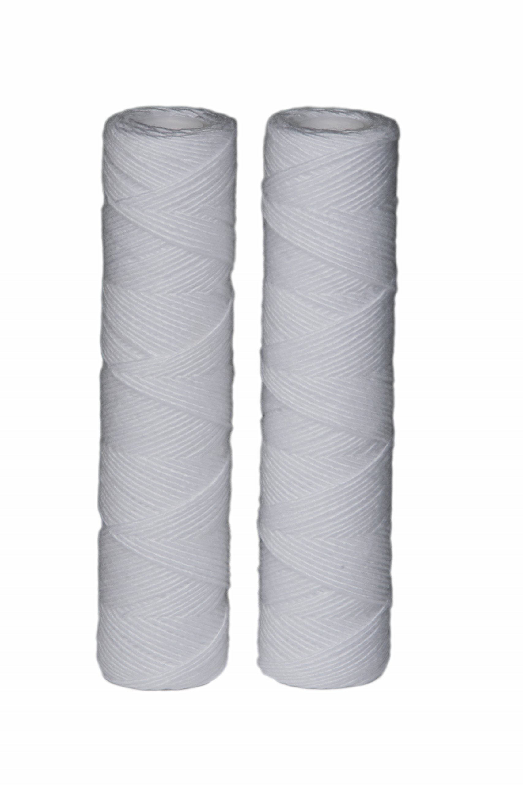EcoPure EPW2S String Wound Whole Home Replacement Water Filter - Universal Fit - Fits Most Major Brand Systems (2 pack)