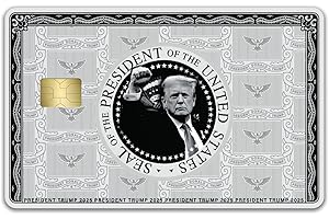 KCD Donald Trump Credit Card Skin Sticker – 3 Pack – Gold, Silver, Black Wrap Cover Decal – Donald J. Trump Face Design – MAGA Wallet Accessory – Trump Supporter Gift - CCS024 (Silver)