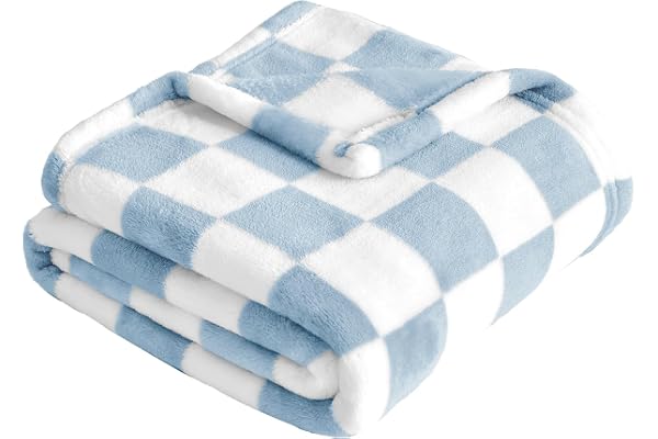 Yurhap Checkered Baby Blanket Fleece Baby Blankets for Boys, Ultra Soft Cozy Fluffy Infant Toddler Newborn Receiving Blankets
