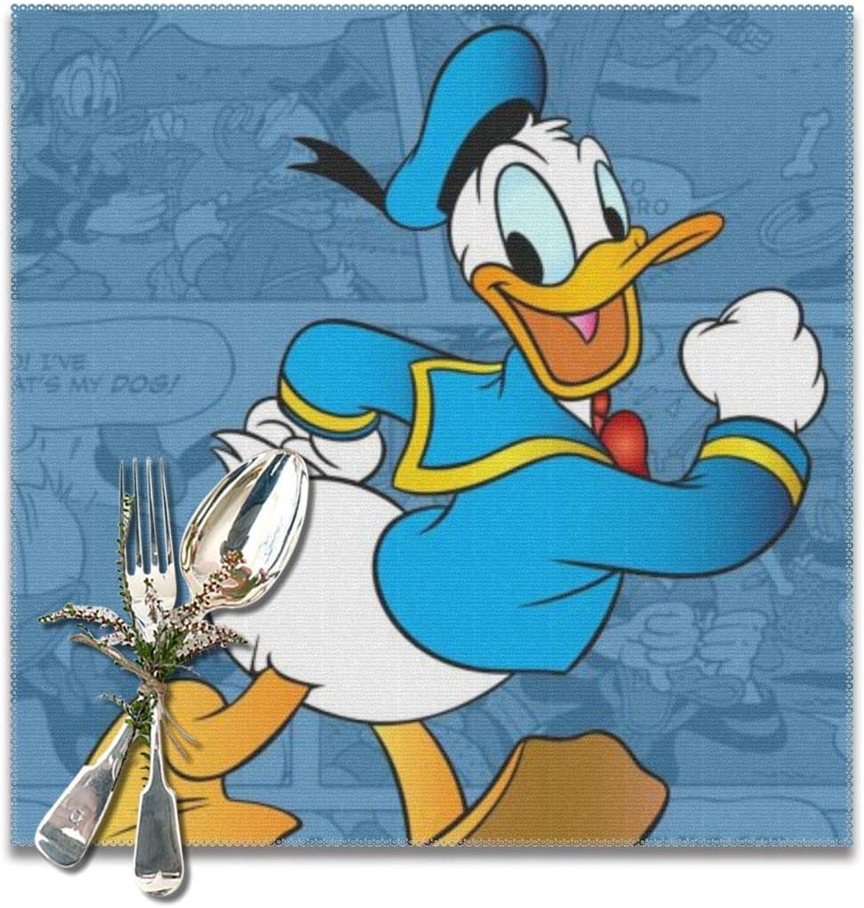 Amazon ドナルドダックの壁紙 ランチョンマット 食卓飾り 断熱 滑り止め おしゃれ かわいい 高級感 お手入れ簡単 コーヒーマット 家庭レストラン用 6枚セット プレースマット 30 30cm ランチョンマット オンライン通販