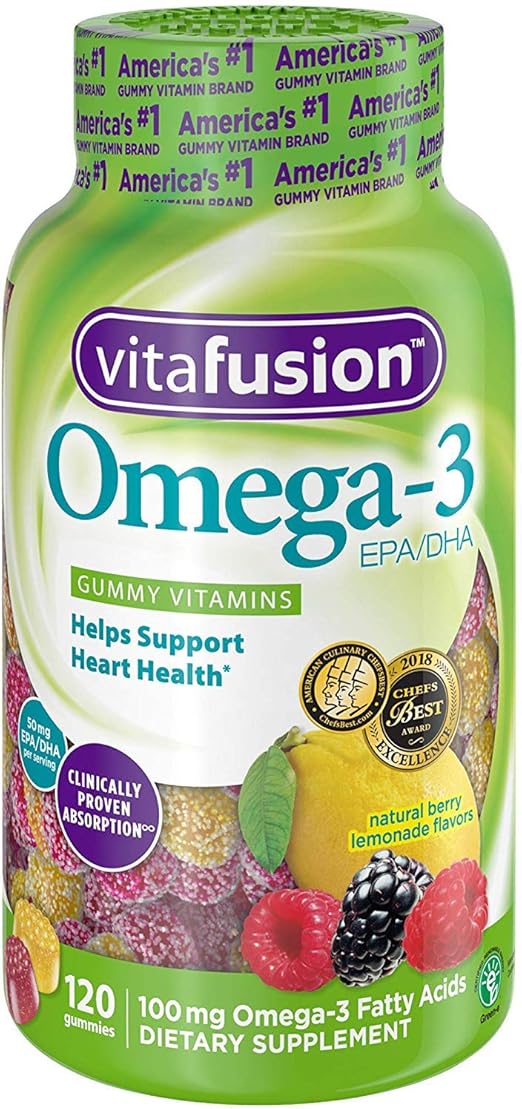 Omega 3 Gummies, 120 Count (5 Bottles) Health & Personal Care
