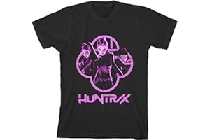Bioworld Kpop Demon Hunters Huntrx Girl's Black Crew Neck Short Sleeve Tee