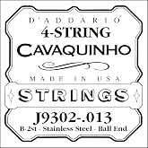 D'Addario J9302 Plain Steel Single Cavaquinho String, .013