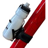 Bikase Side Loader Water Bottle Cage with Anywhere Strap - Works Great with Large Diameter EBIKE Frames - Works with Compact Frames