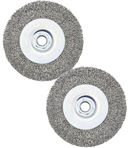 JIUNENG 4 Inch Stainless Steel Wire Crimped Wheel Brush With 5/8" Bore