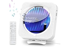 ZYOKATA CD Player Portable with Bluetooth 5.1 Desktop Music CD Player with Remote Control, Dust Cover, Boombox, FM Radio, LED Screen, Support AUX/USB Headphone Jack for Home