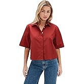 Vince Women's Short Sleeve Cropped Shirt