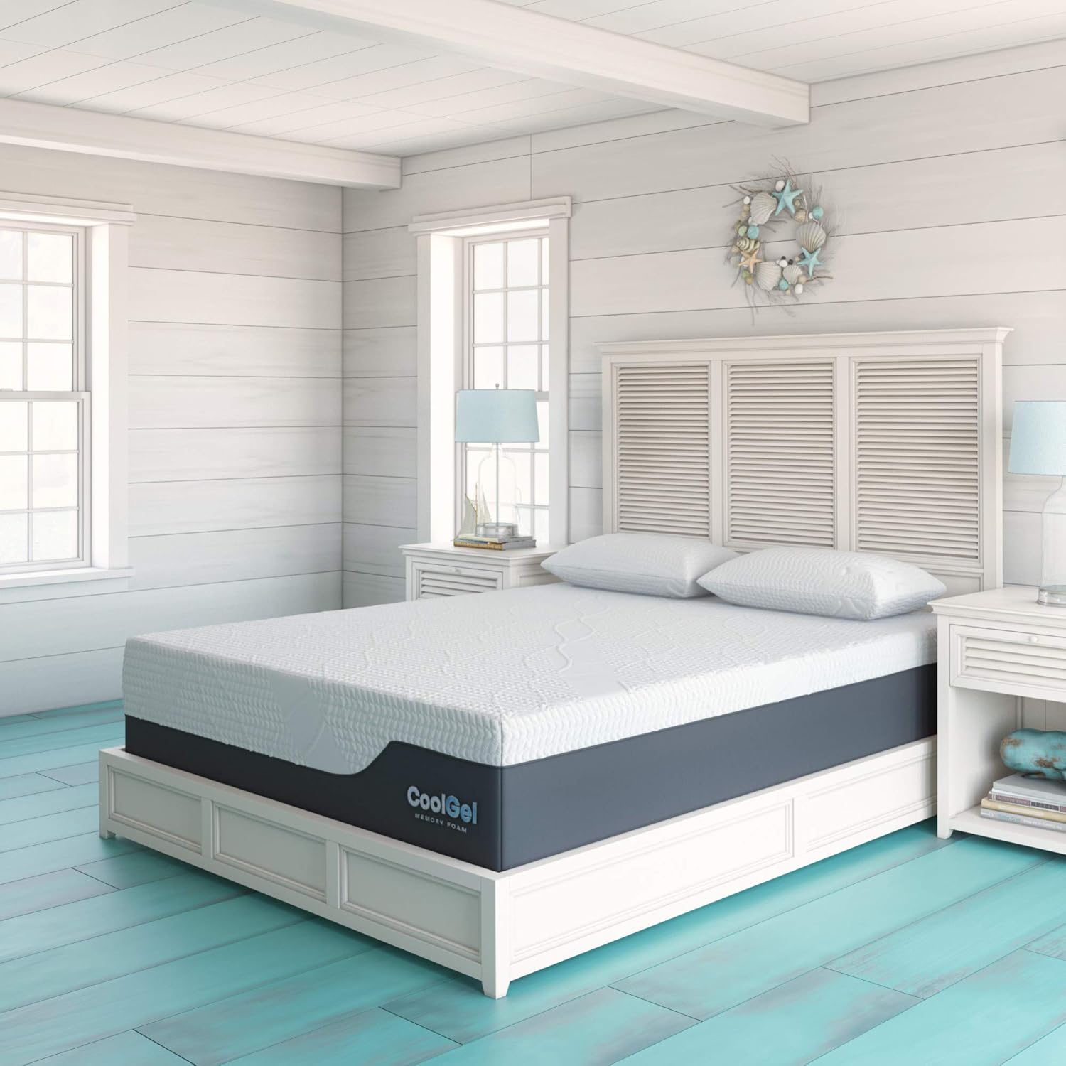 Classic Brands Cool Gel Chill Memory Foam 14-Inch Mattress with 2 BONUS Pillows |CertiPUR-US Certified |Bed-in-a-Box, King: Furniture & Decor