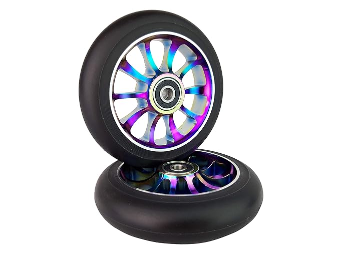 Hometech Ultima Pro Stunt Scooter Wheels Neochrome Oil Slick 110mm