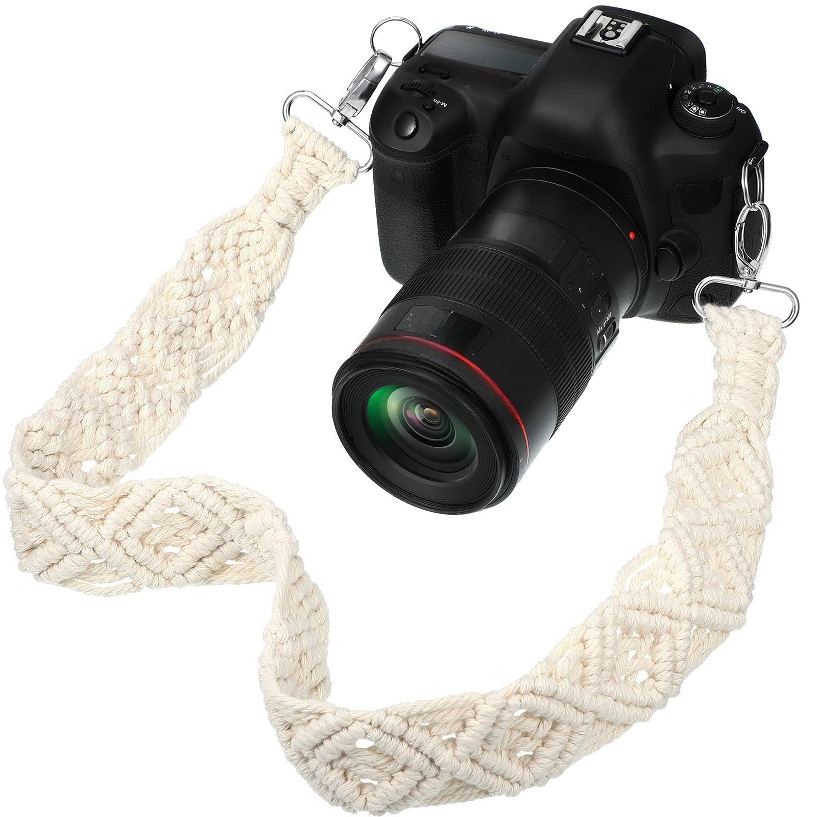 Photo 1 of Weewooday Camera Strap for Photographers Cotton Woven Universal Neck Shoulder Camera Strap for DSLR SLR(31.5 x 1.5 Inches,White)