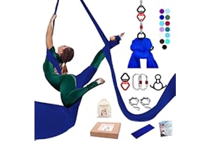 IONTACH Aerial Silks Yoga Swing Set Equipment - 11 Yards Aerial Yoga Hammock kit, Low-stretch fabrics for Beginner Dance, Full Accessories