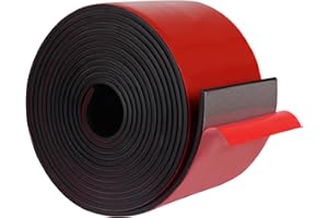 TORRAMI Neoprene Rubber Strips Adhesive Solid Sheets & Rolls for DIY Weather Stripping Gasket Seal with Adhesive Backing (2” Wide x 1/8" Thick x 10' Long)
