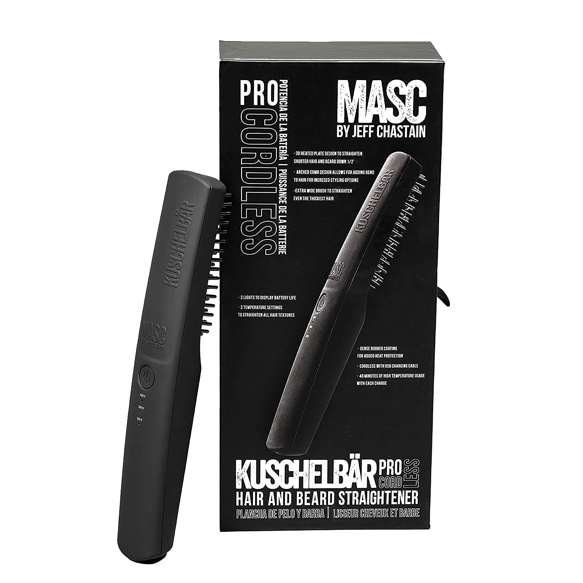 Kuschelbar Pro Cordless Heated Beard Straightener Brush