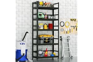 MOLYHOM Garage Shelving Heavy Duty, Garage Storage Shelves with Wheels, Adjustable Industrial Metal Storage Shelving Units, 72.1" H*31.6" W*15.8" D