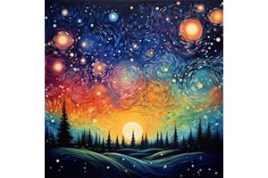 Pretyps Diamond Art Kits for Adults - Starry Sky Diamond Painting for Beginners, Diamond Dots Round 5D Full Drill Paint with Diamonds Pictures Gem Art Painting Kits DIY Crafts Kits Moon 13.8x13.8inch