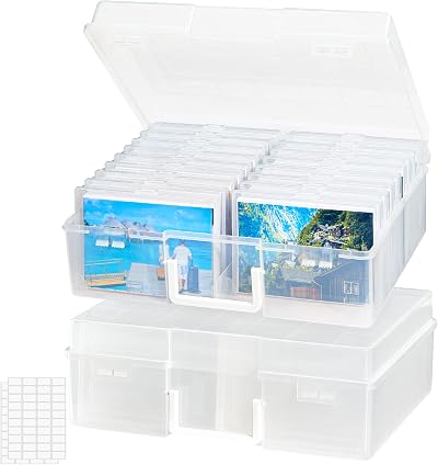 Lifewit Photo Storage Box 4x6 Case 36 Pcs Inner Picture Keeper 2 Pack