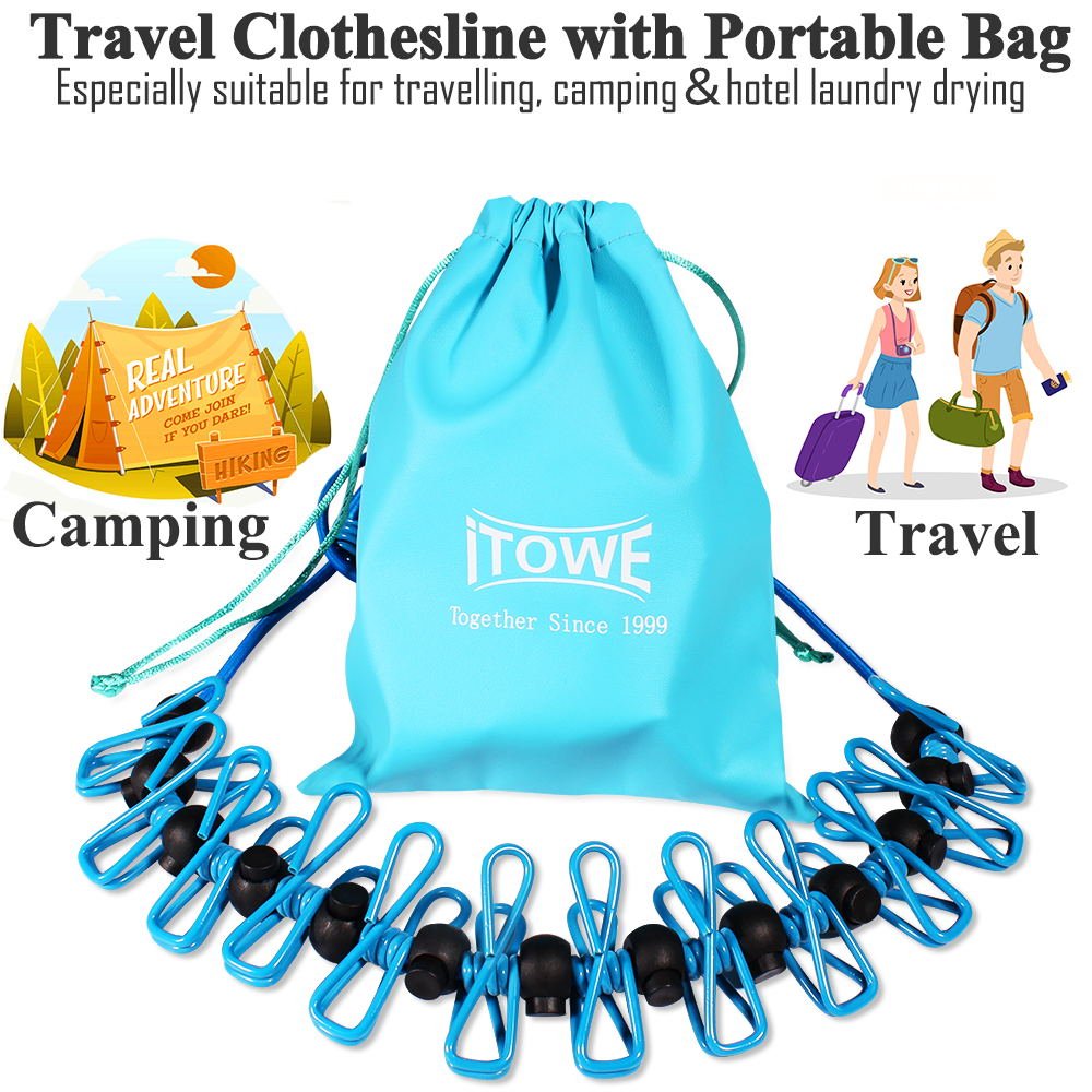 iTOWE Travel Elastic Clothesline Camping Clothes Lines Adjustable Clothes Rope 602191452806 eBay